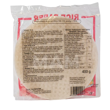 BAMBOO TREE Reispapier Zum Frittieren 22CM, 400G