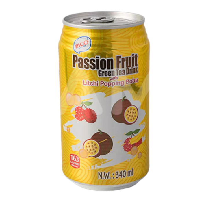 RICO Passionfruit Green Tea w. Popping Boba 340ML