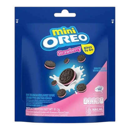 OREO Mini Choco Sandwich Cook. Pouch Strawb.61.3G