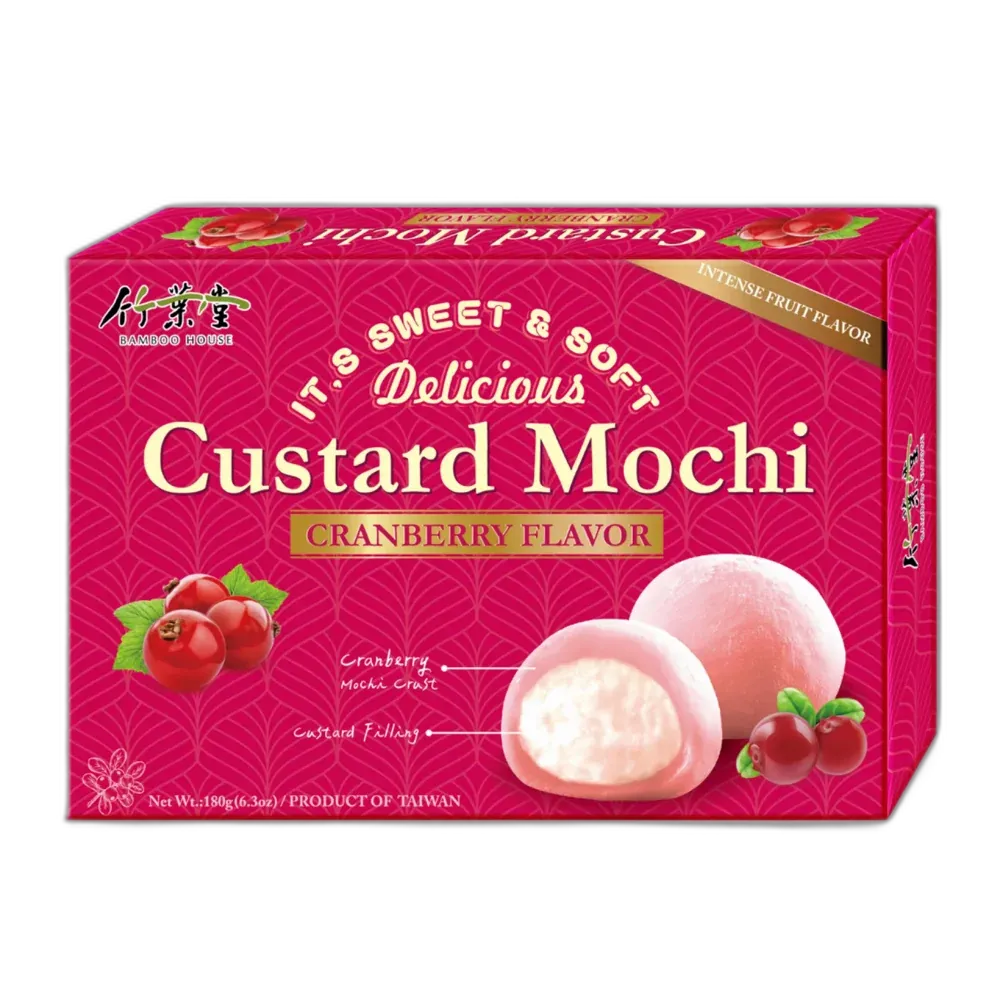 BAMBOO HOUSE Mochi Custard Cranberry – Fruchtige Mochi-Süßigkeit aus Taiwan