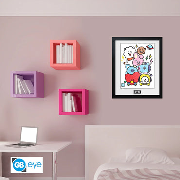 BT21 Framed Print Characters Stack
