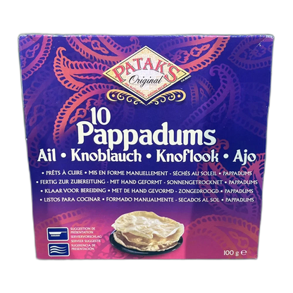 PATAK'S Pappadums Knoblauch 100G