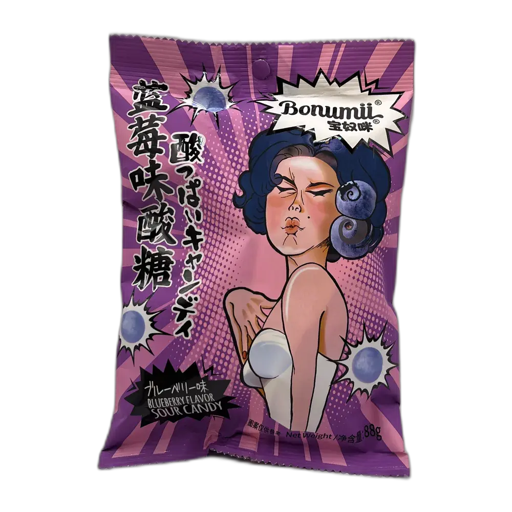 BONUMII Saure Bonbon Blaubeer Geschmack 88G