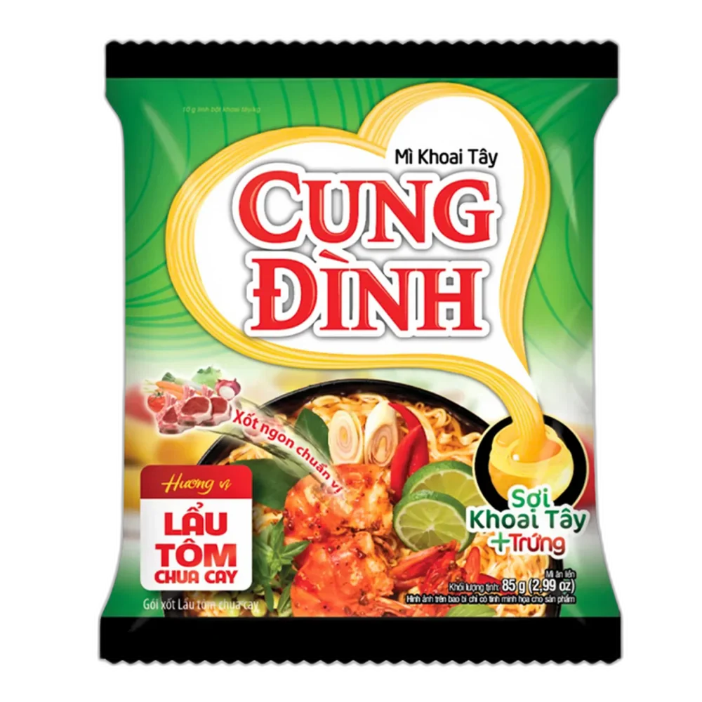 CUNG DINH Instant Nudeln Hot&Sour Prawn Flavor 85G