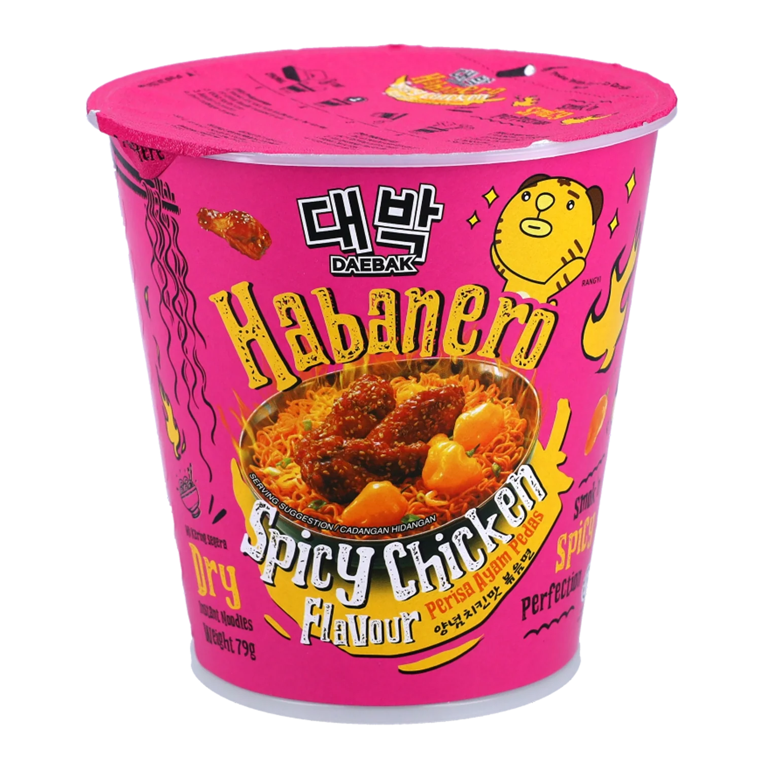 DAEBAK Habanero Spicy Chicken Noodles Cup 79G